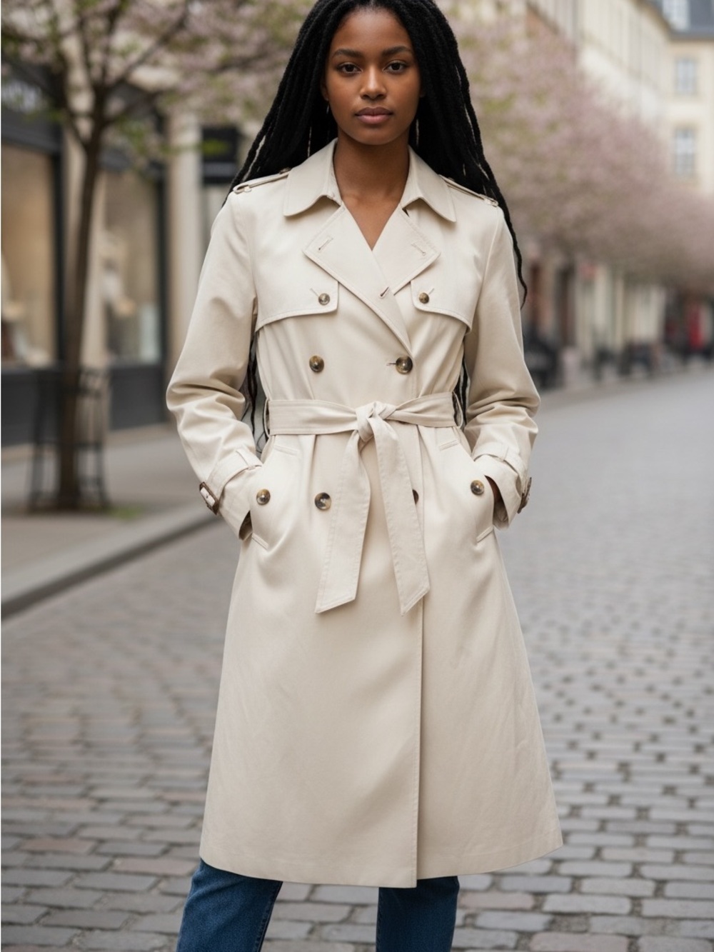 Classic Women's NWT Trench Coat - Cream SZ10, UK14